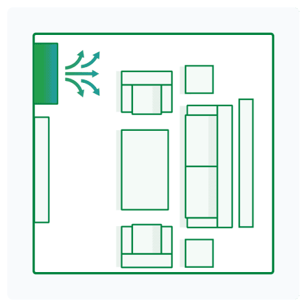300 – 550 sq ft coverage area diagram