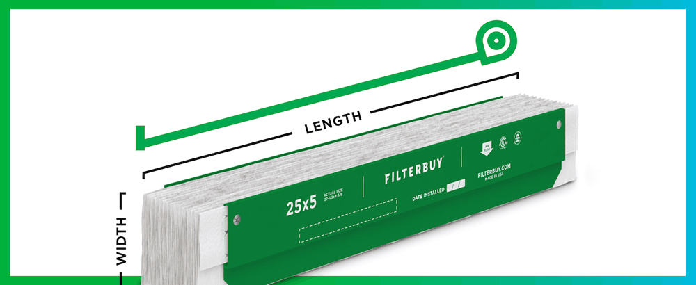 Measuring your 25 x 5 accordion air filter