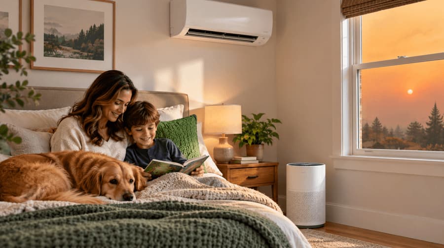 Mini-Splits and Wildfire Smoke: Why Ductless Systems Can't Capture PM2.5 and What Filtration to Add Instead