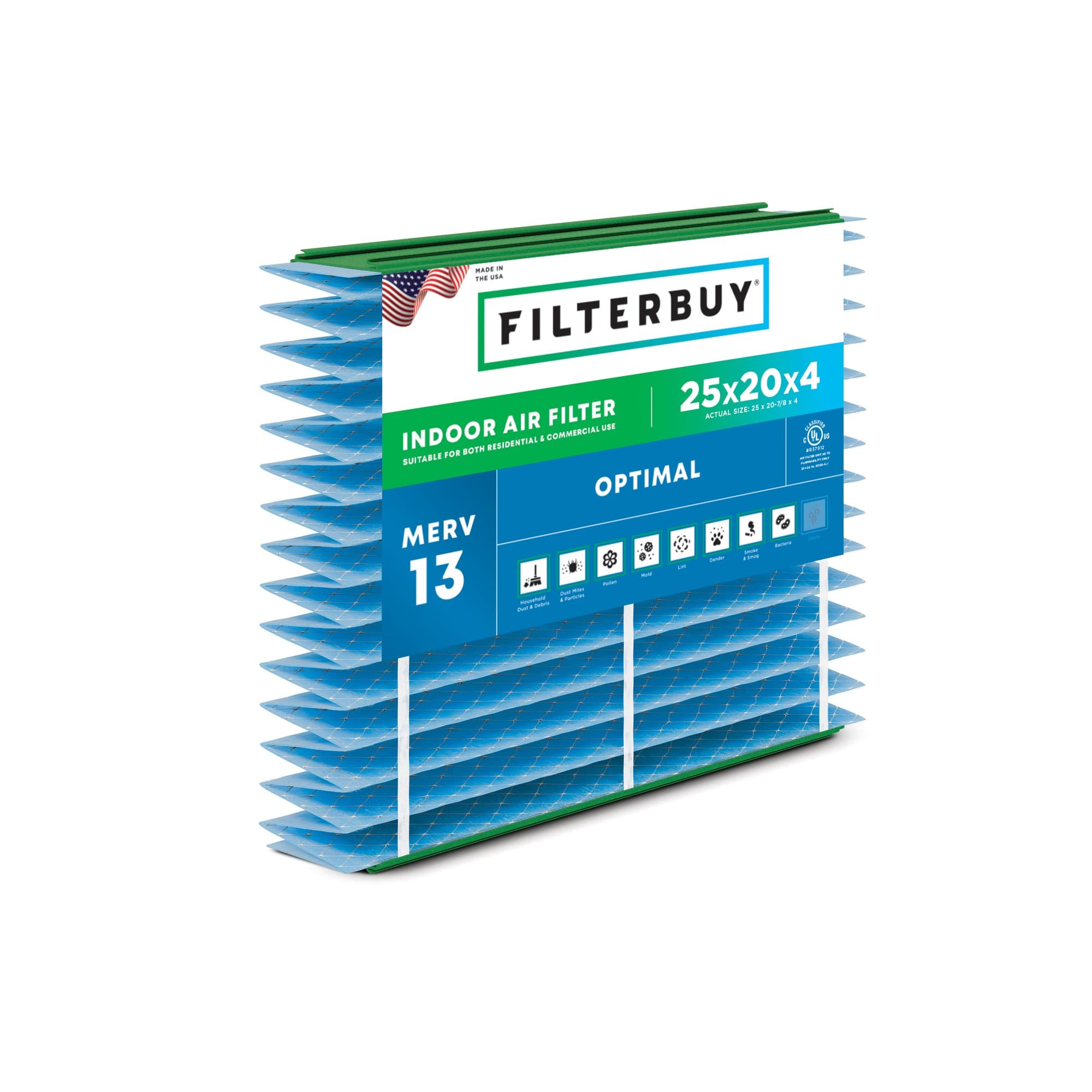 25x20x4 MERV 13 Pleated Air Filter - 1 Quantity