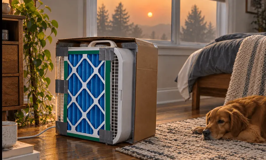 Box Fan MERV 13 Wildfire Smoke Air Purifier: Our Measured CADR Test Results