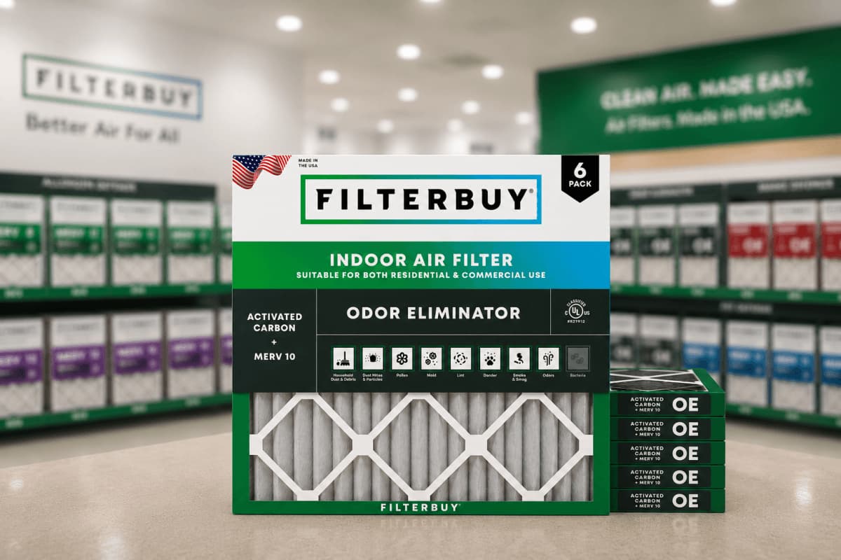 Different HVAC filter types displayed side by side, helping homeowners compare fiberglass, pleated, washable, and HEPA air filters for improved indoor air quality and HVAC system performance.