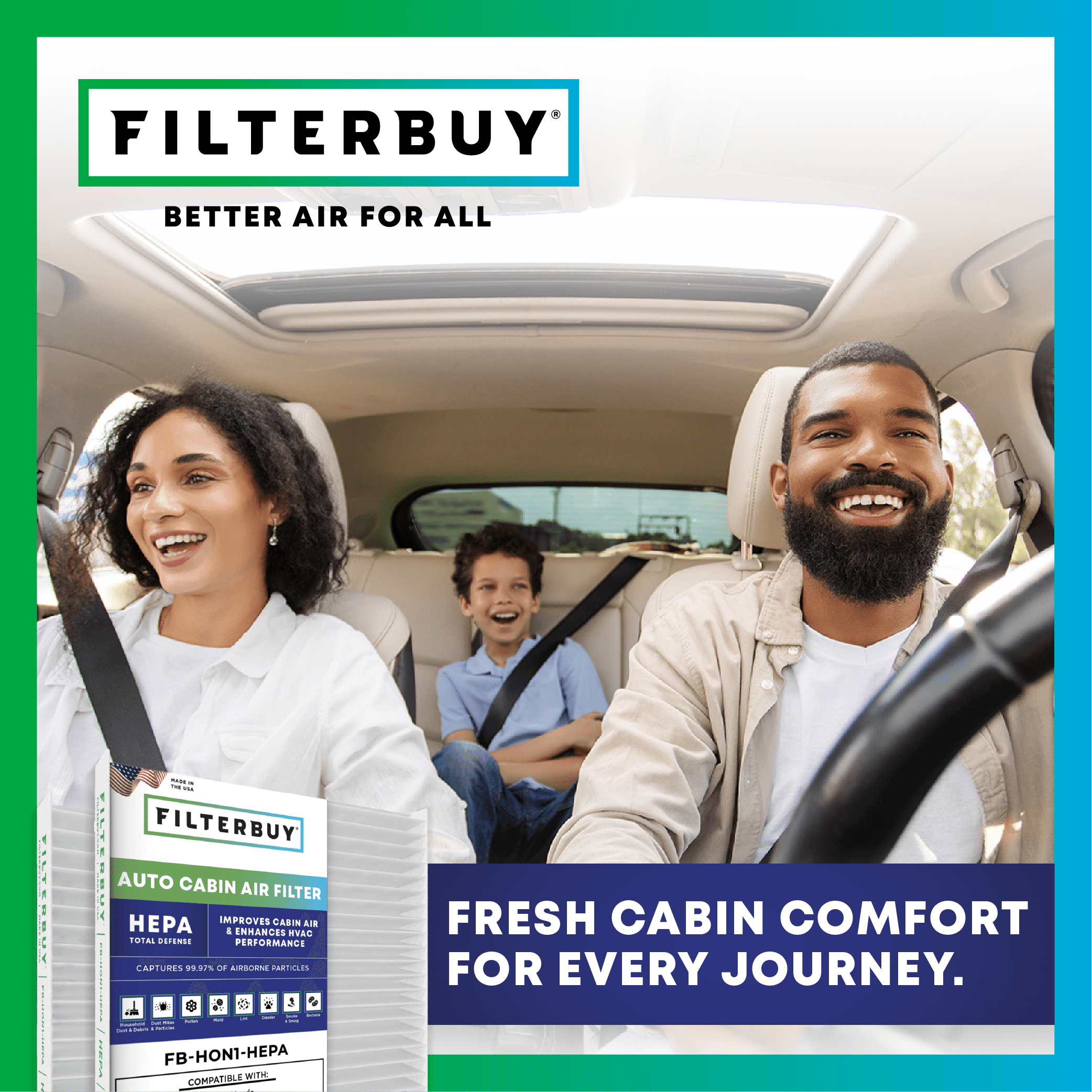 Filterbuy auto cabin filter 6055C for Subaru Outback - 1 Quantity