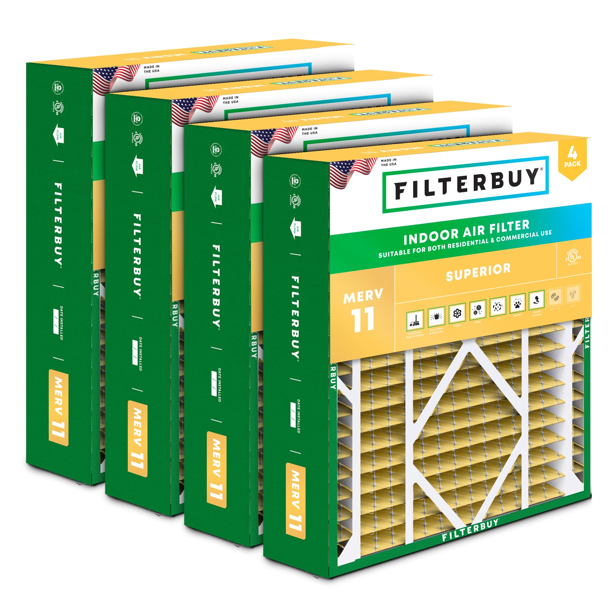 24X25X5 MERV 11 Pleated Air Filter - 6 Quantity