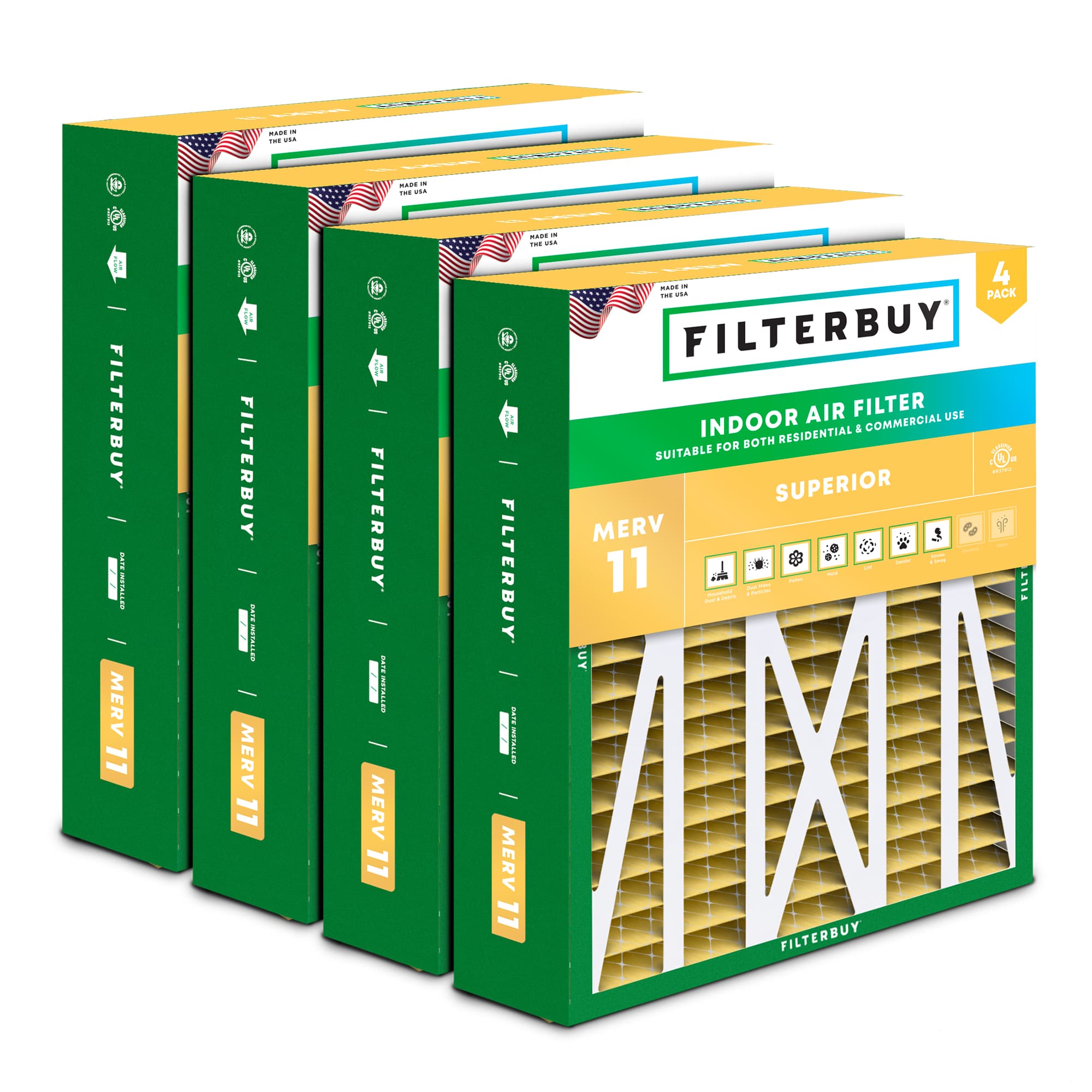 21X24.5X5 MERV 11 Pleated Air Filter - 6 Quantity