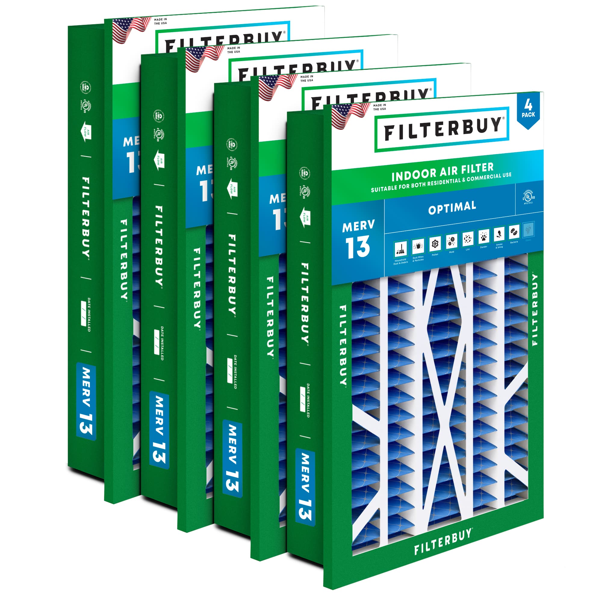 16X25X5 MERV 13 Pleated Air Filter - 6 Quantity