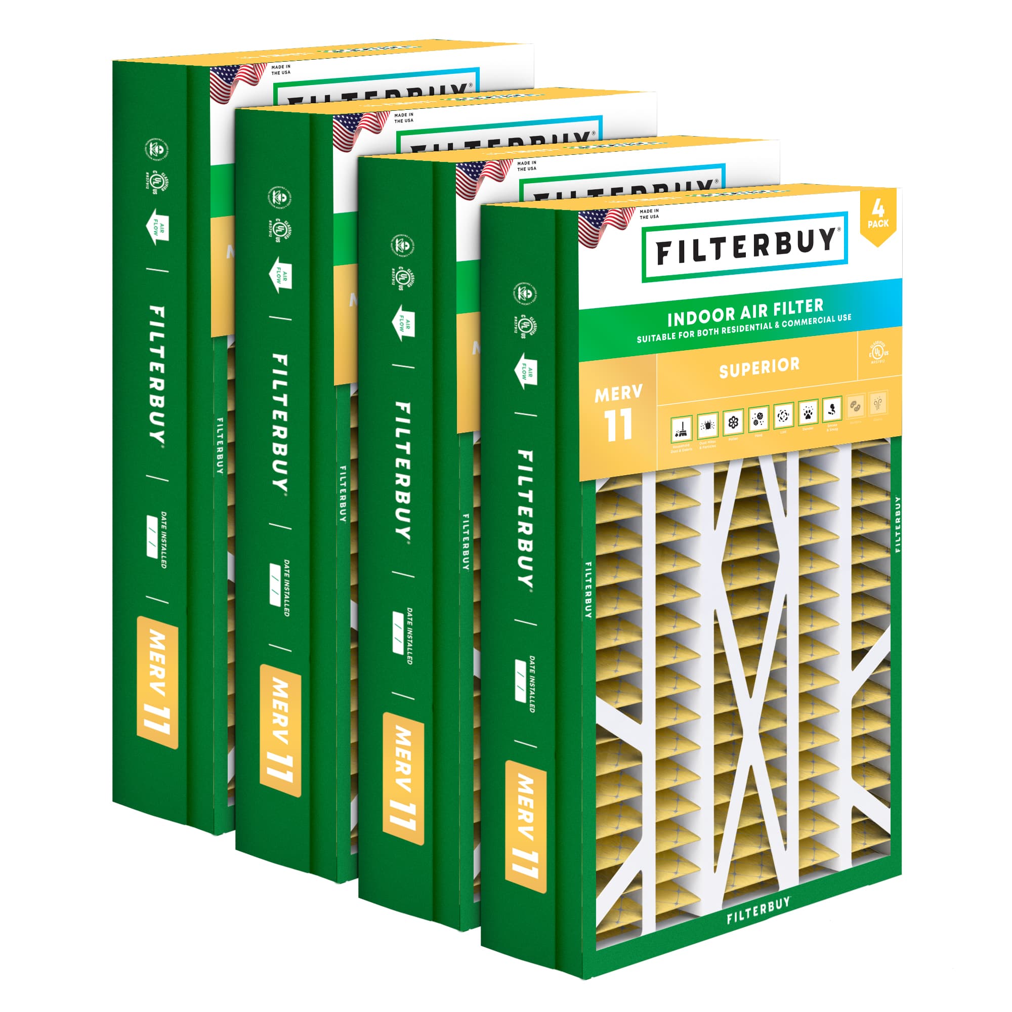 14.5X27X5 MERV 11 Pleated Air Filter - 6 Quantity