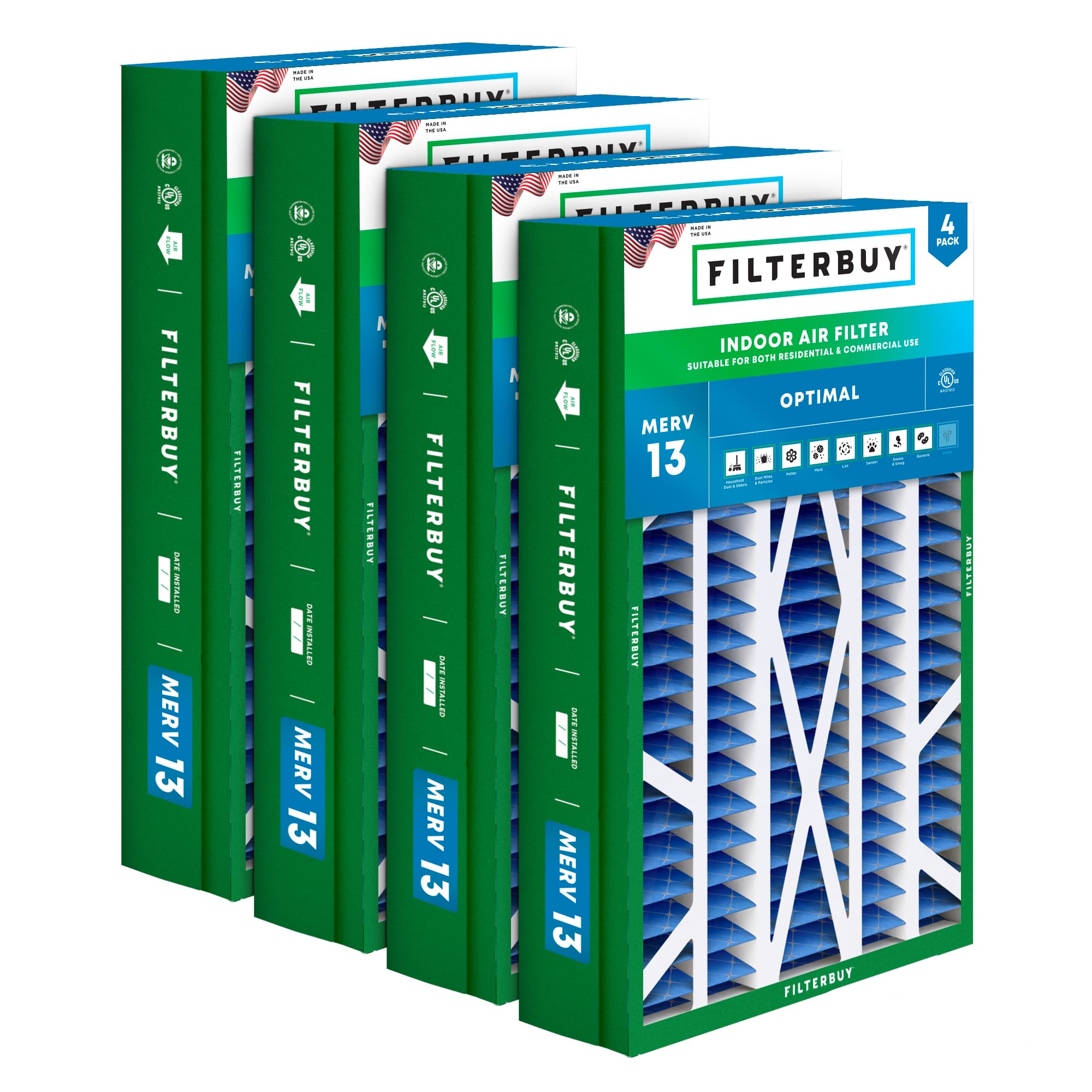 14.5X27X5 MERV 13 Pleated Air Filter - 6 Quantity