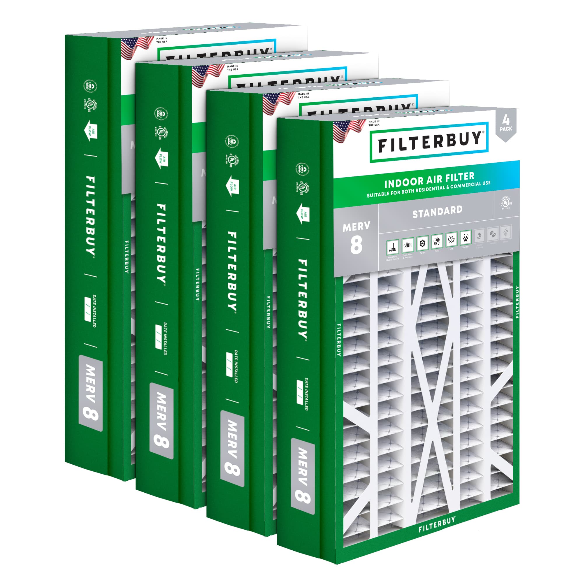 14.5X27X5 MERV 8 Pleated Air Filter - 6 Quantity