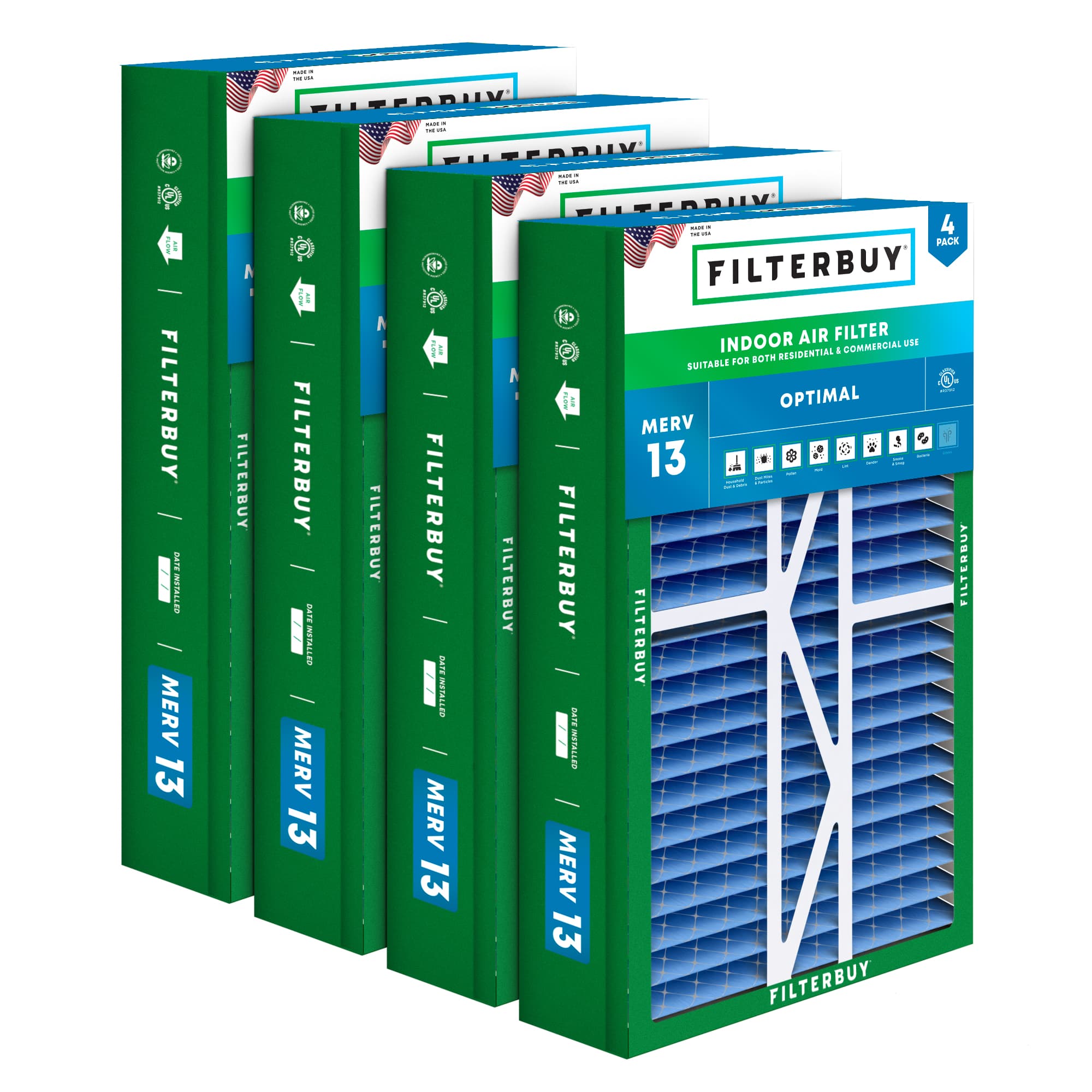 17.5x27x5 MERV 13 Pleated Air Filter - 6 Quantity