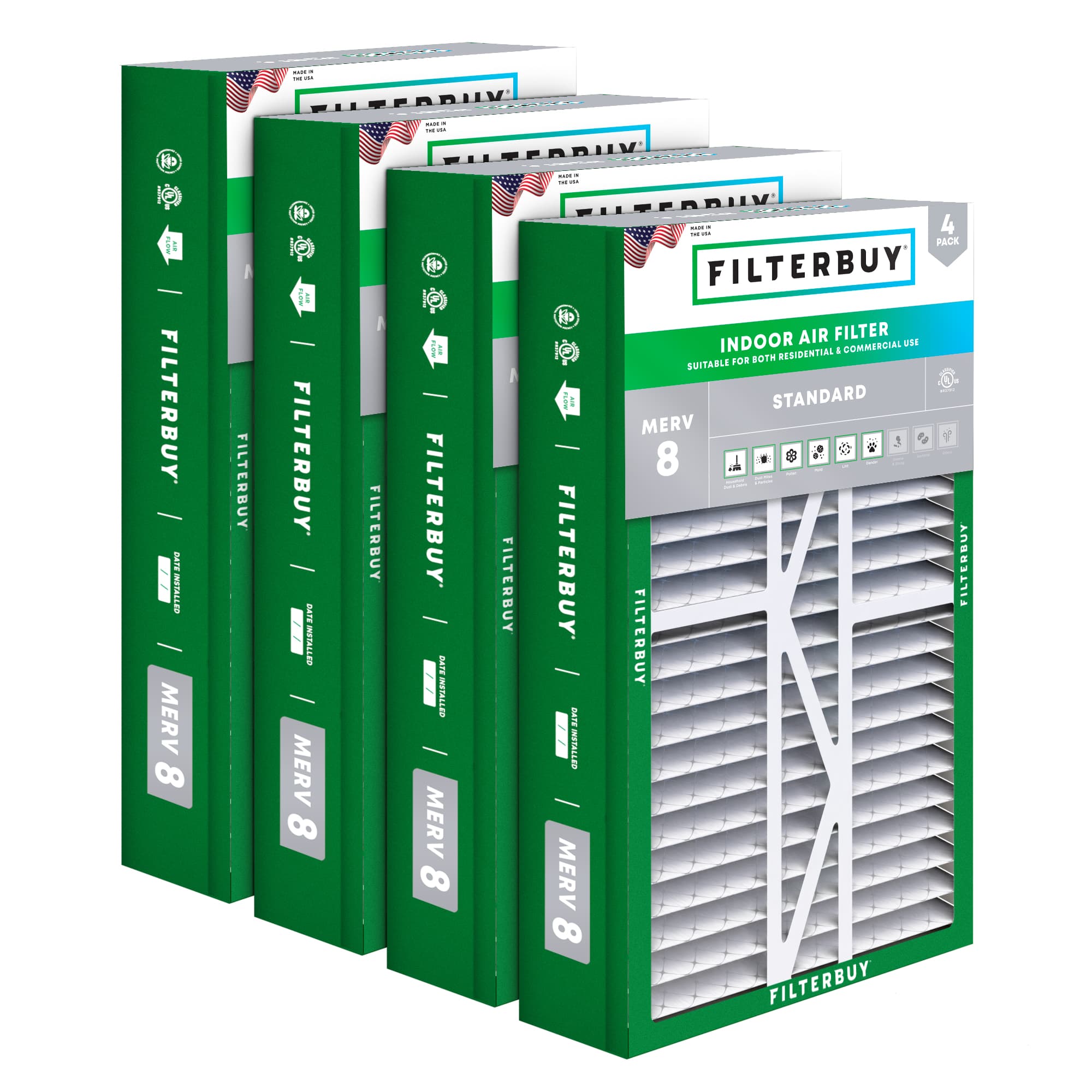 17.5X27X5 MERV 8 Pleated Air Filter - 6 Quantity
