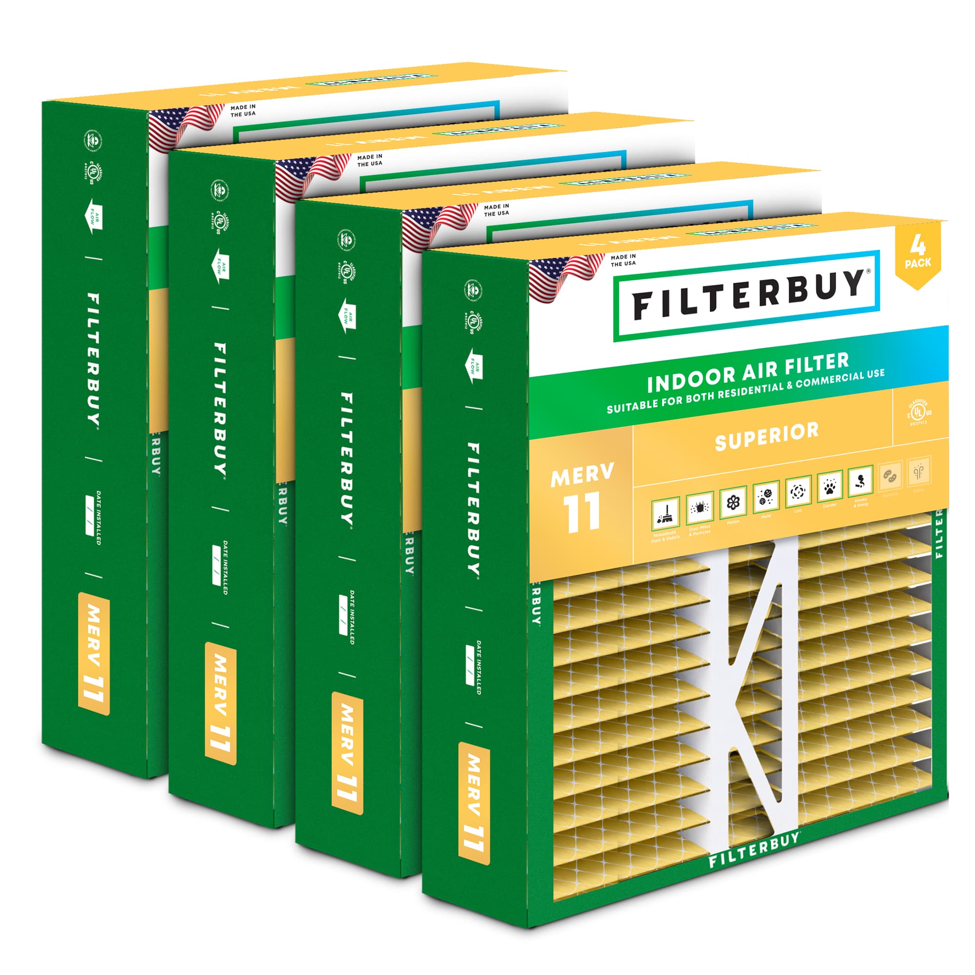 16X22X5 MERV 11 Pleated Air Filter - 6 Quantity