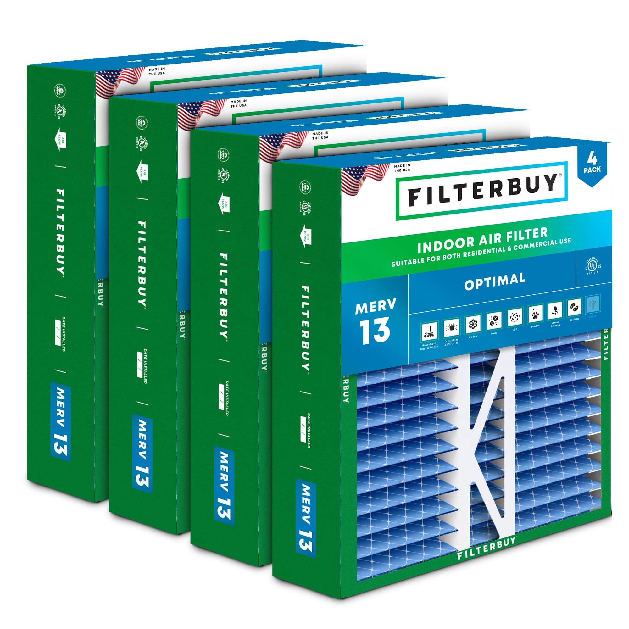 16X22X5 MERV 13 Pleated Air Filter - 6 Quantity