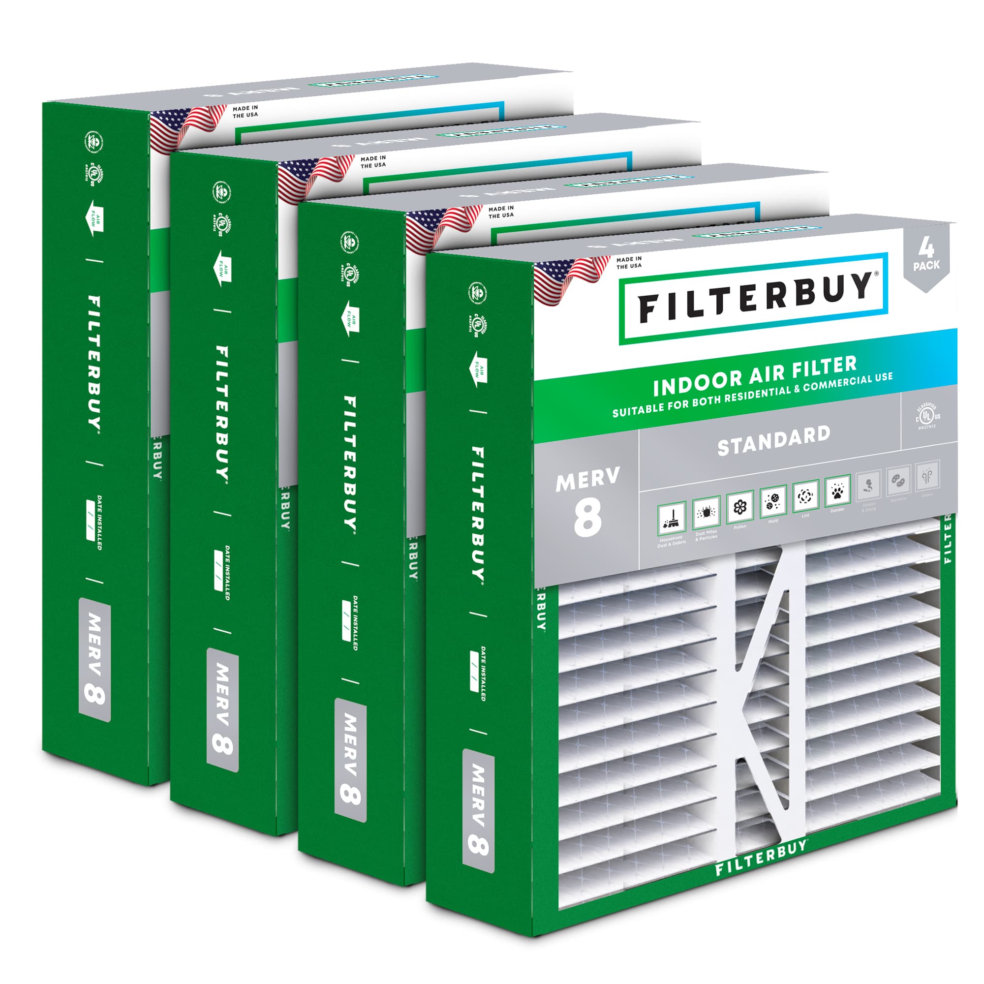 16X22X5 MERV 8 Pleated Air Filter - 6 Quantity
