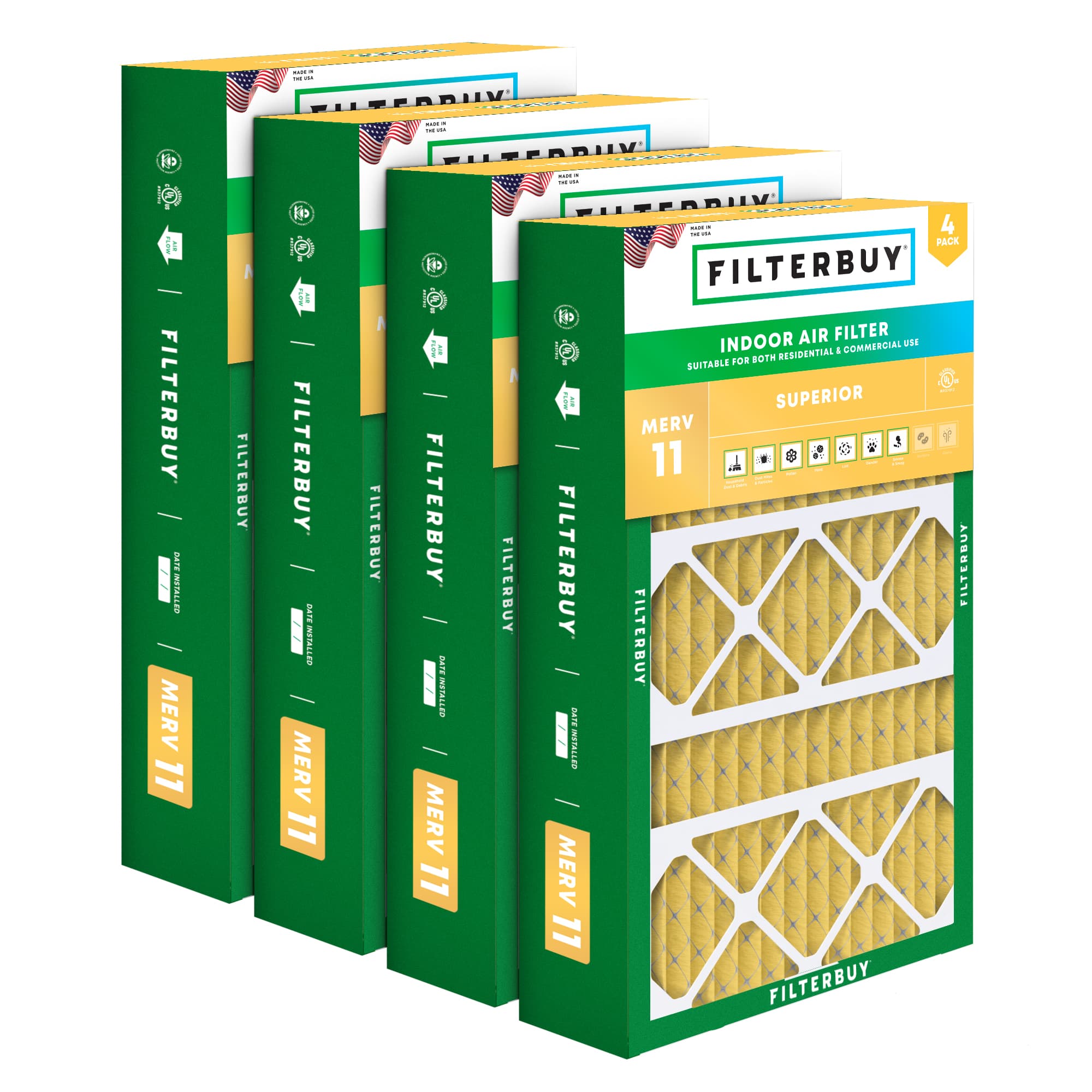 17X26X4 MERV 11 Pleated Air Filter - 6 Quantity