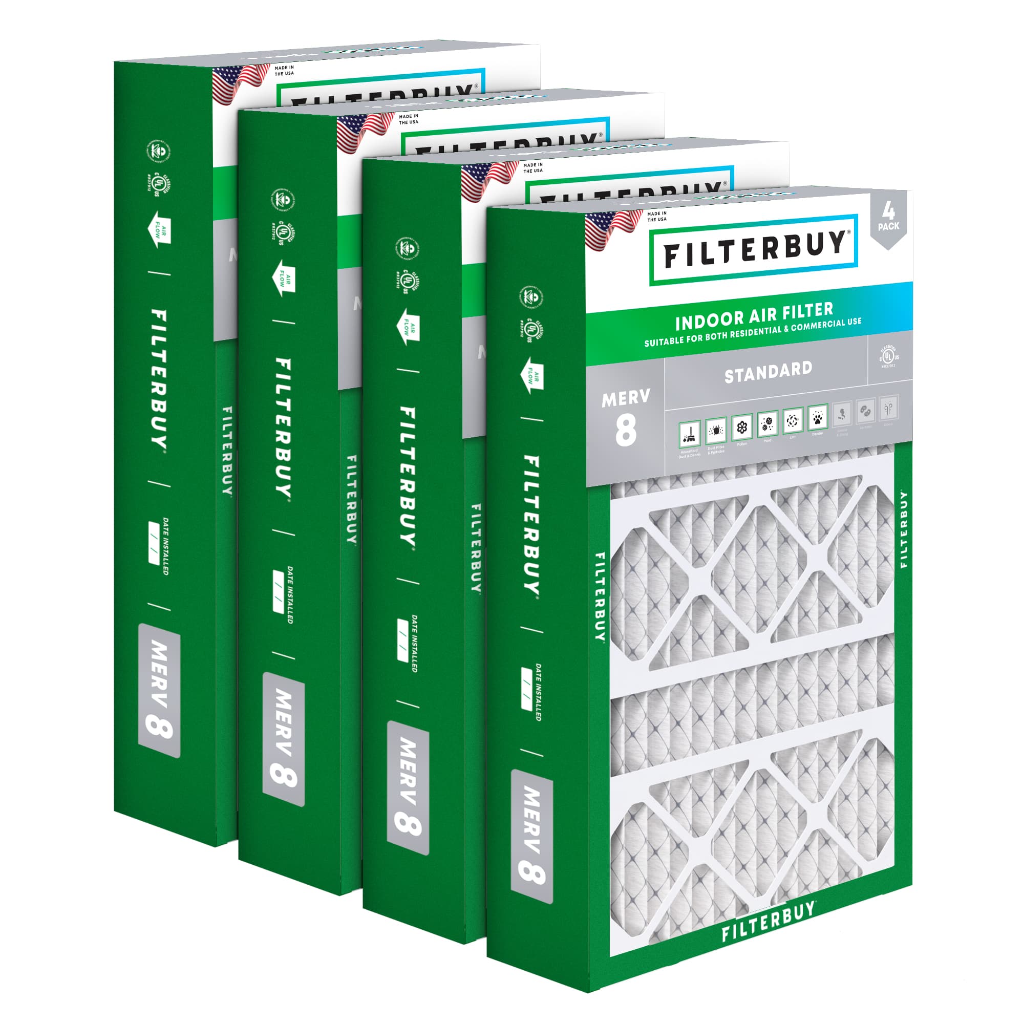 15.75X27.63X3.50 MERV 8 Pleated Air Filter - 6 Quantity
