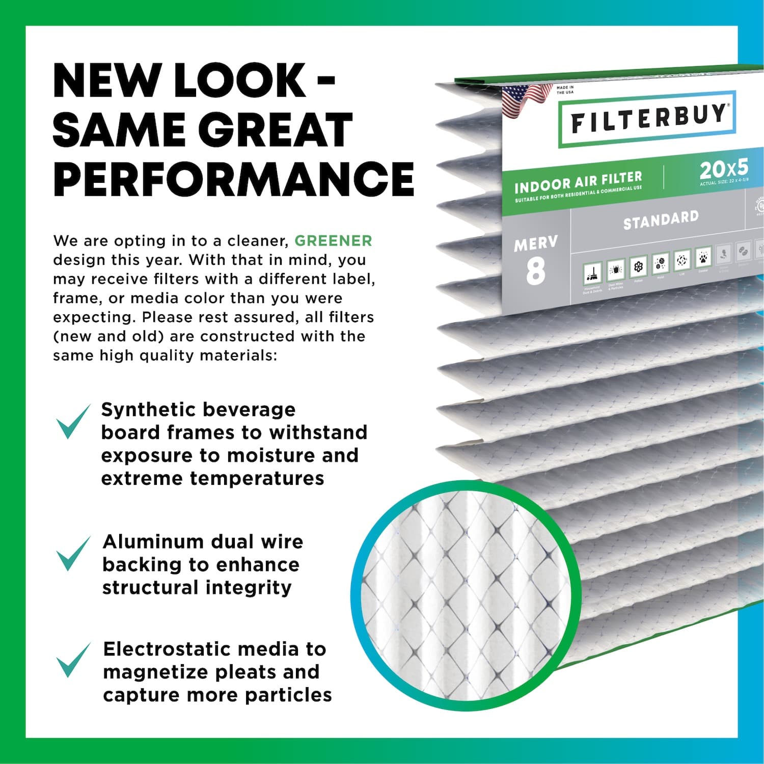 20x5 MERV 8 Pleated Air Filter - 6 Quantity