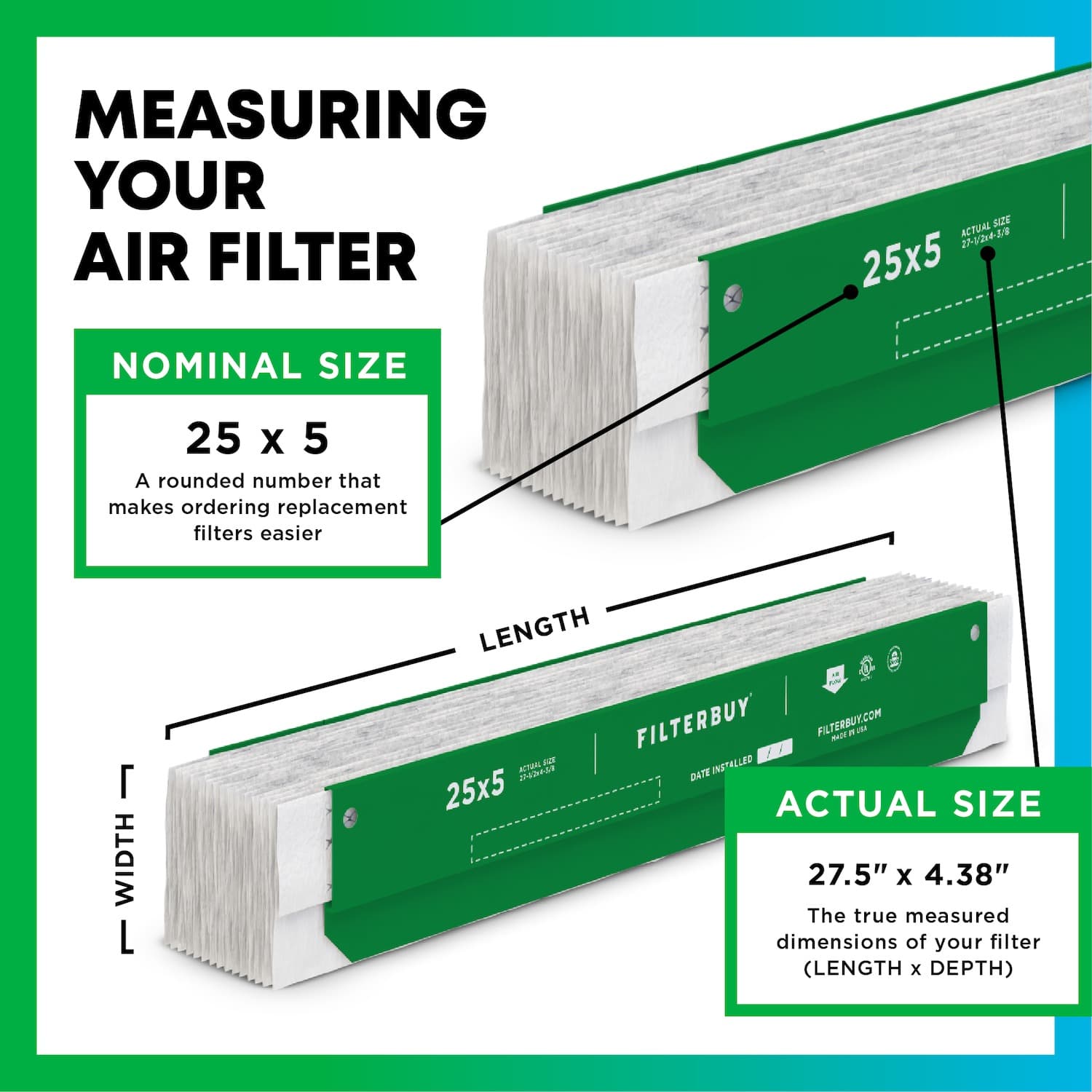 25x5 MERV 8 Pleated Air Filter - 1 Quantity