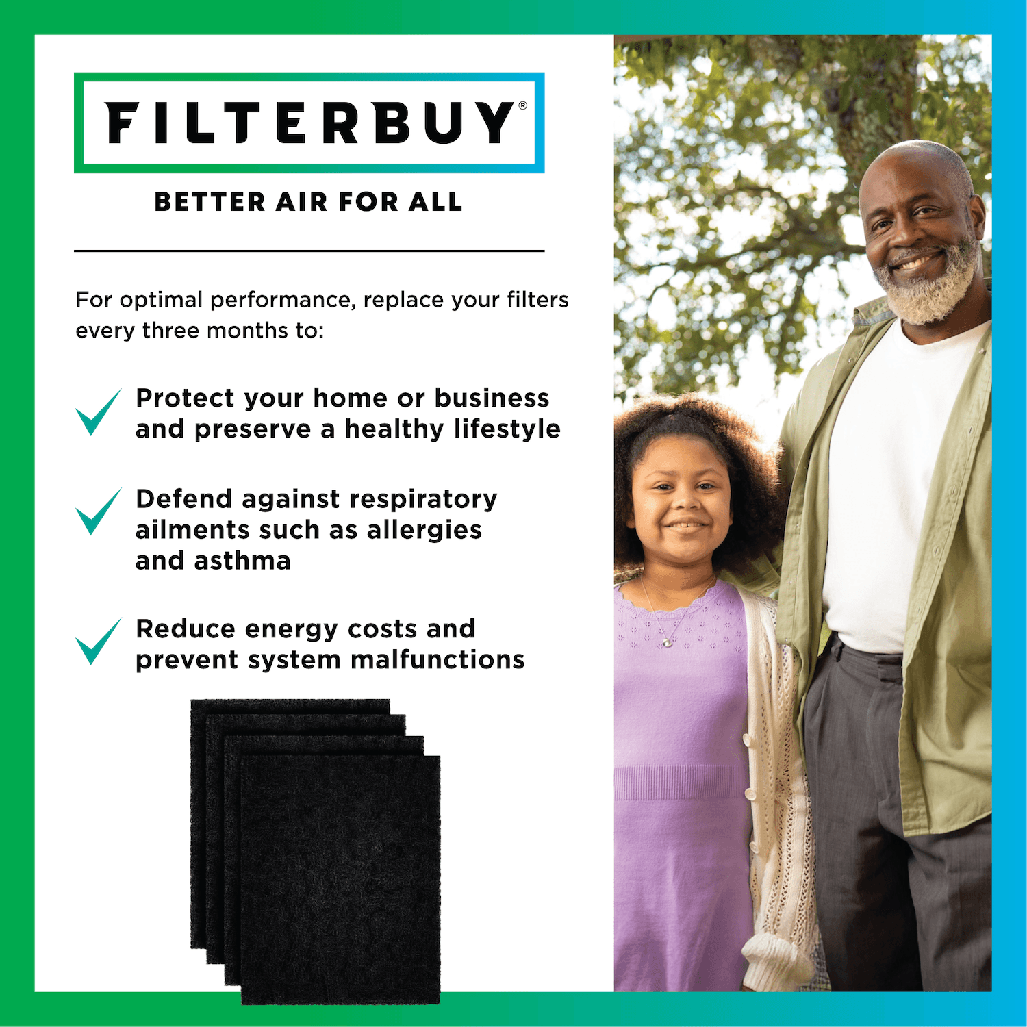 Activated Carbon Pre-Cut Pre-Filter — Replacement for GermGuardian Filter C (4-Pack, Made in USA) - 1 Quantity