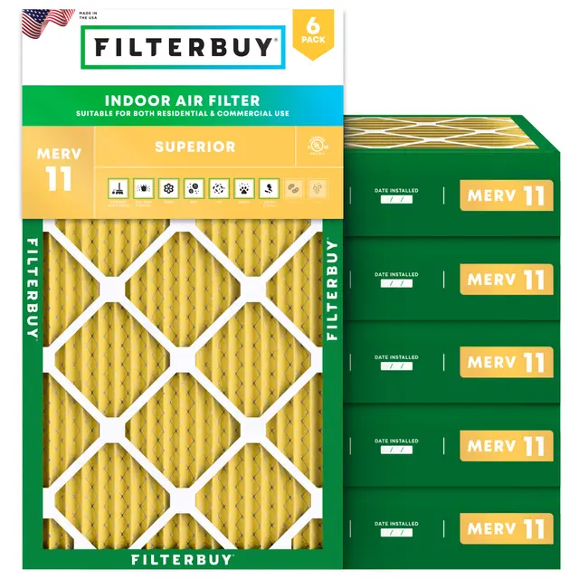 16x24x4 MERV 11 Pleated Air Filter - 6 Quantity