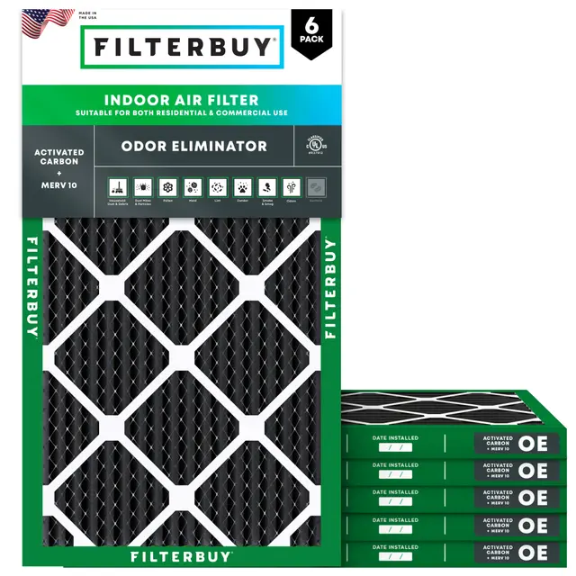 20x30x1 Odor Eliminator Pleated Air Filter - 6 Quantity