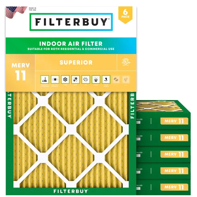 16x20x2 MERV 11 Pleated Air Filter - 6 Quantity