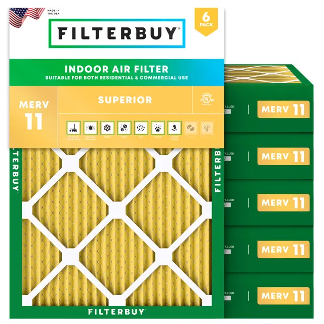 14x20x4 MERV 11 Pleated Air Filter - 6 Quantity