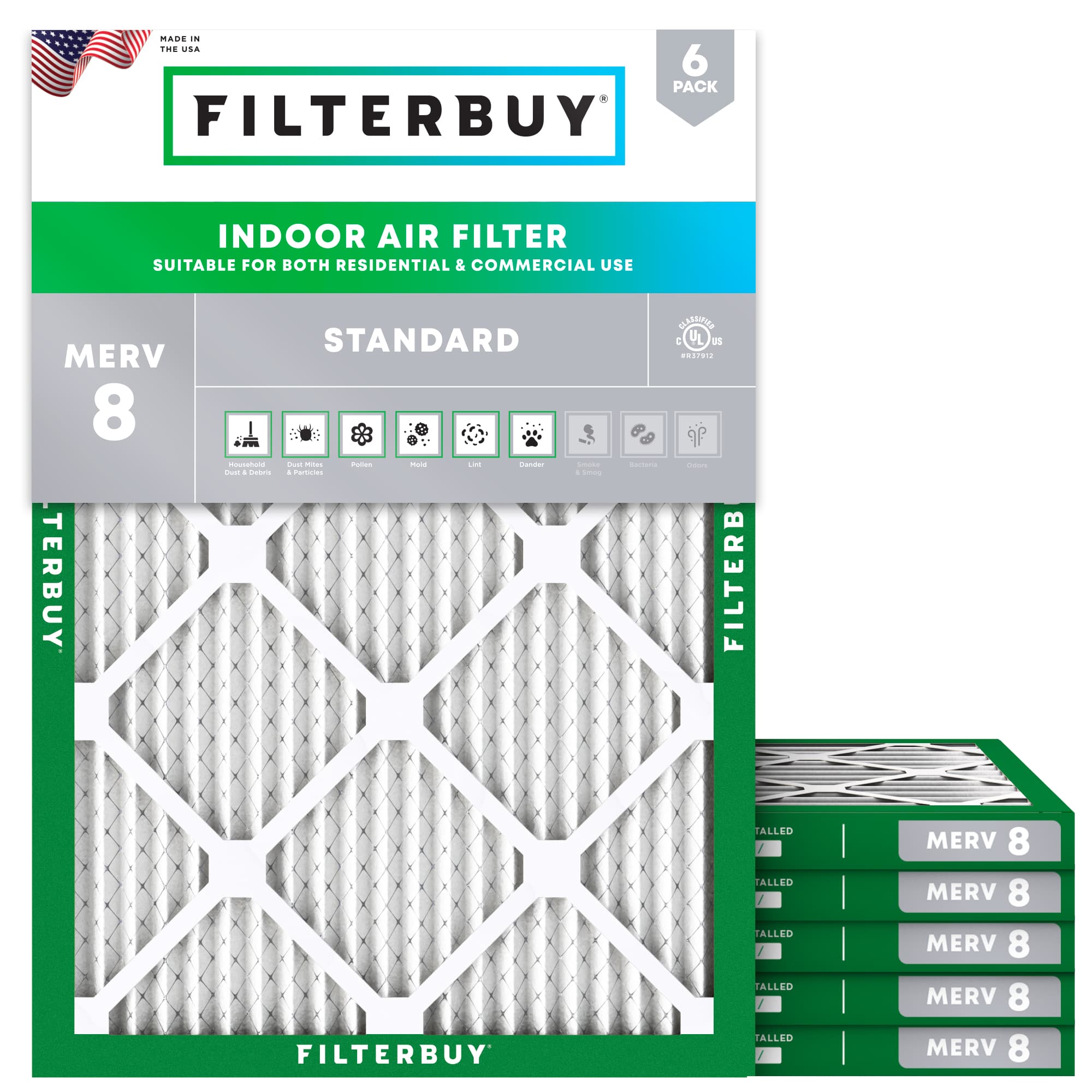 20.63x26.26x1 MERV 8 Pleated Air Filter - 6 Quantity