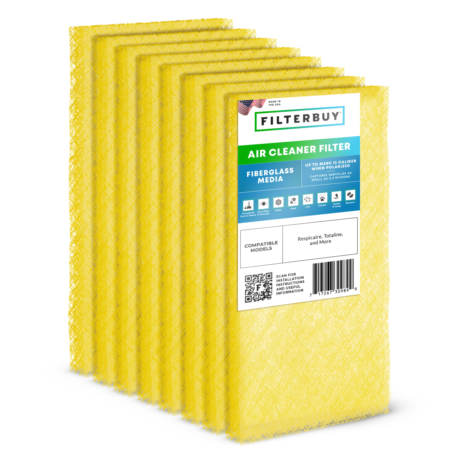 14x25 Air Cleaner Replacement Pads MERV 13 (4-Pack) - 1 Quantity
