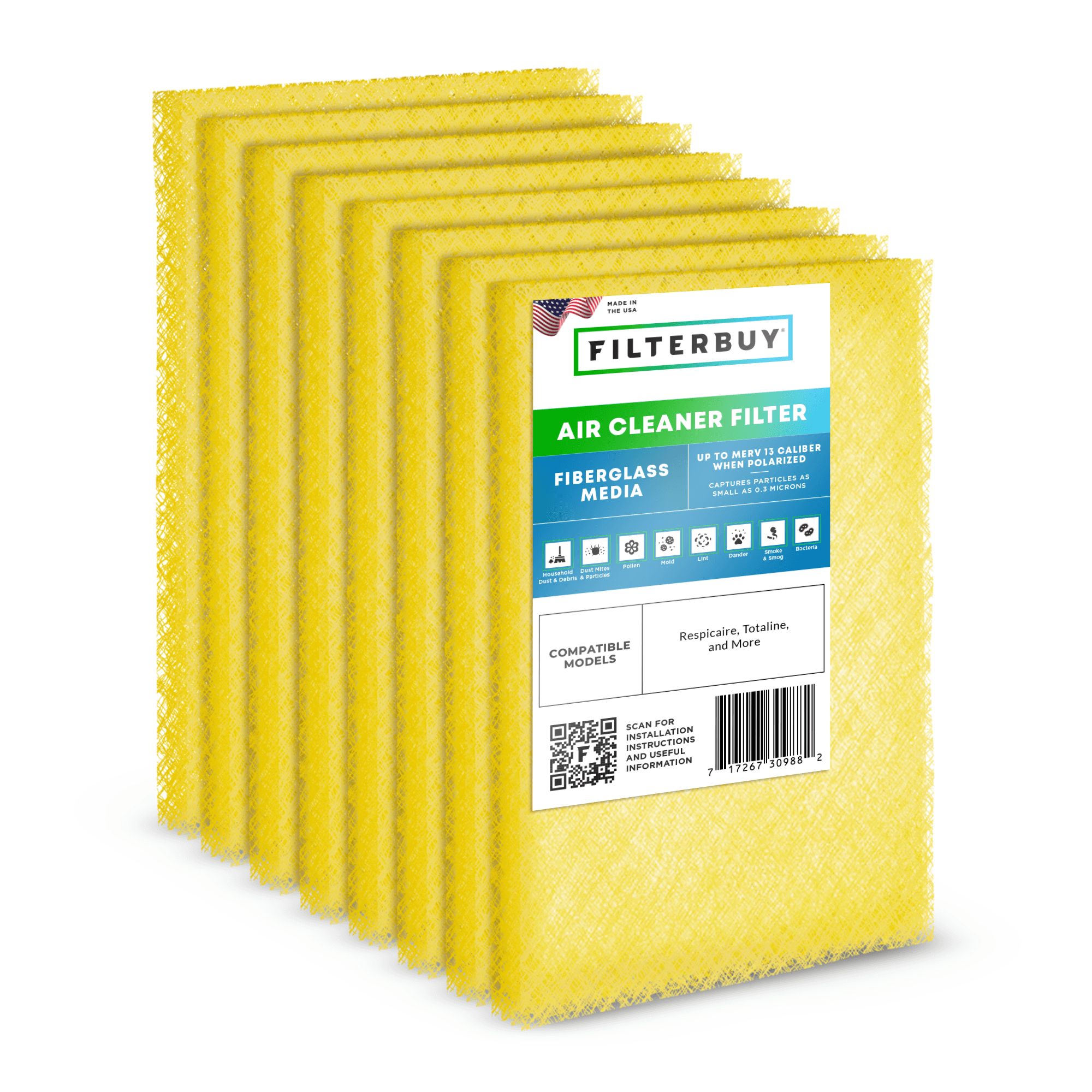 15x20 Air Cleaner Replacement Pads MERV 13 (4-Pack) - 1 Quantity