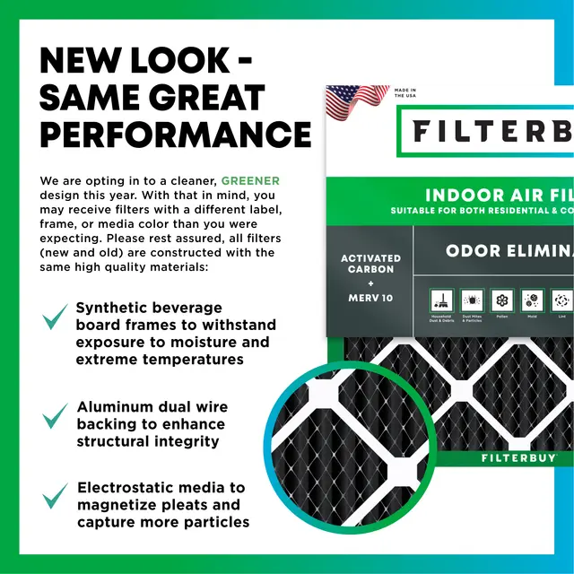 20x24x1 Odor Eliminator Pleated Air Filter - 6 Quantity