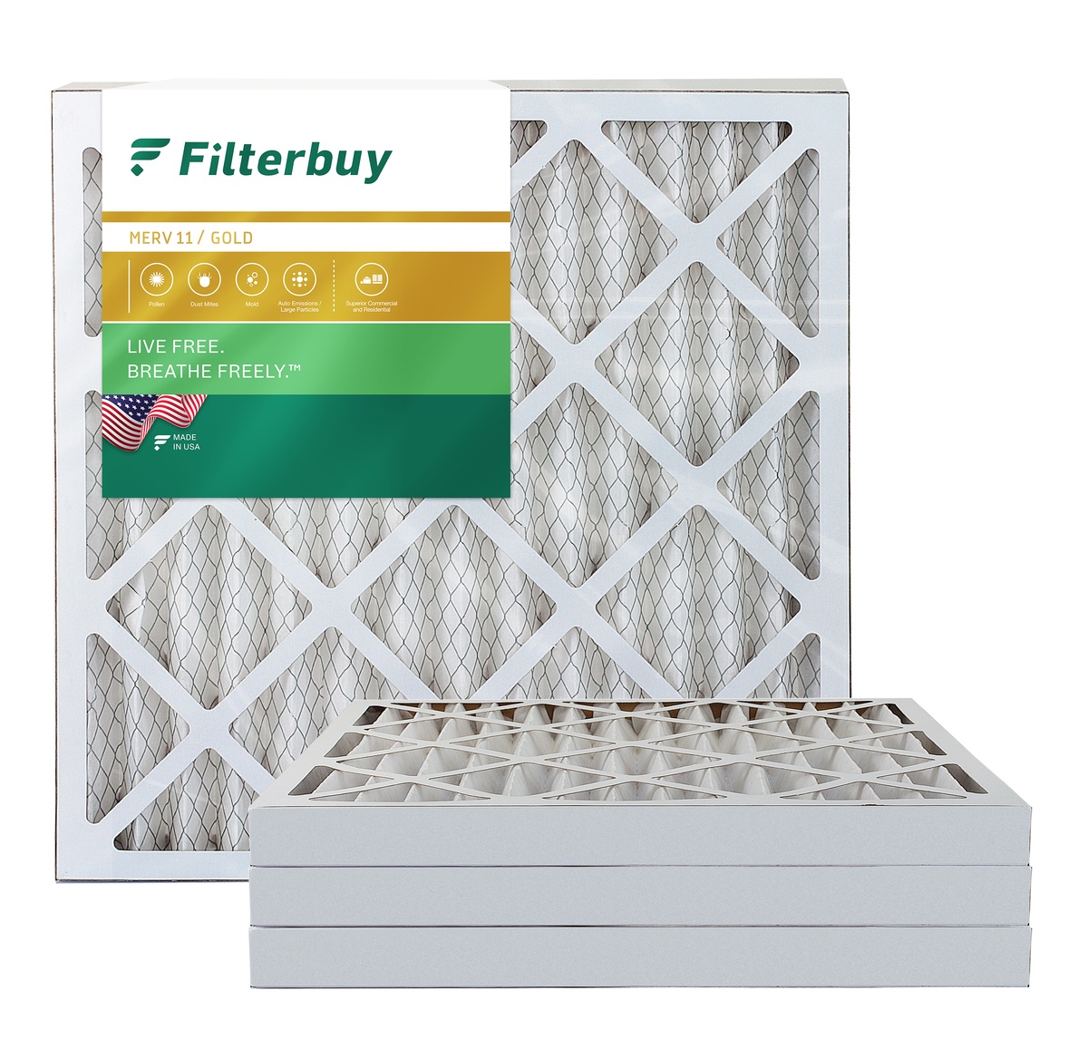 25x25x2 MERV 11 Pleated Air Filters for AC and Furnace Filterbuy