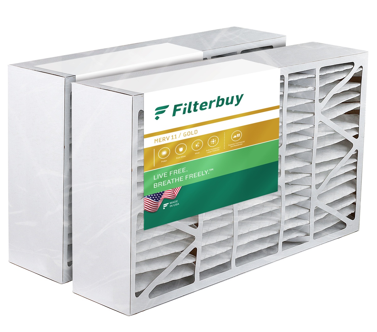 Filterbuy 17x17x1 Air Filter MERV 11 Allergen Defense (5-Pack), Pleated  HVAC AC Furnace Air Filters Replacement (Actual Size: 17.00 x 17.00 x 1.00  Inc