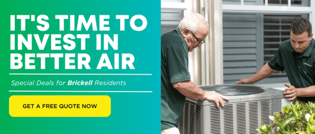 Best HVAC installation services company in Brickell FL - It's time to invest in better air. A picture of Filterbuy HVAC technicians doing an HVAC installation service in Brickell FL