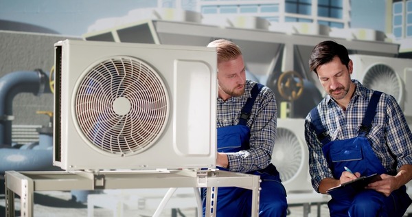 Best HVAC System Installation Service Company in Pompano Beach FL - A picture of HVAC technicians doing HVAC installation services in Pompano Beach FL