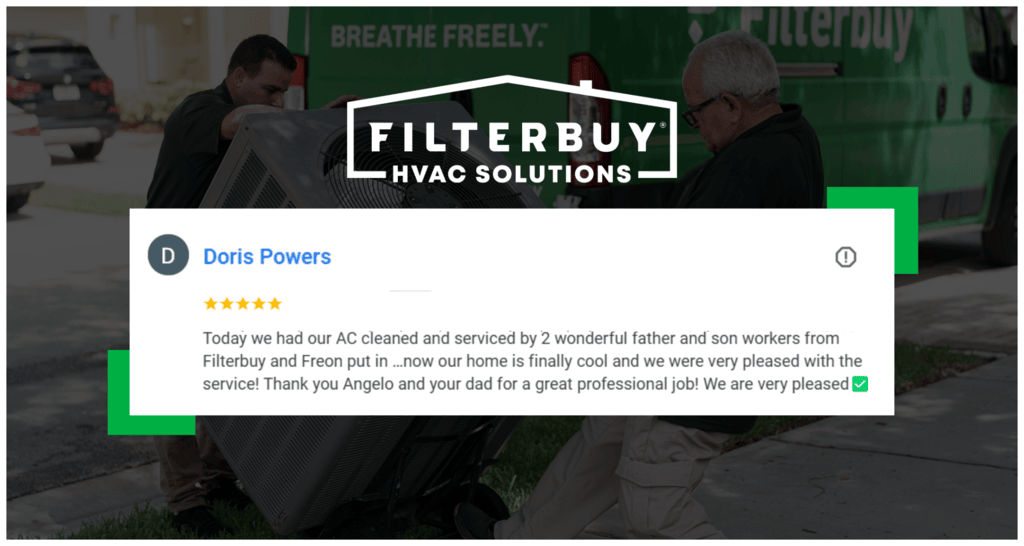 Best HVAC installation services company in Hobe Sound FL - A picture of Filterbuy HVAC technician doing an HVAC replacement service in Hobe Sound FL