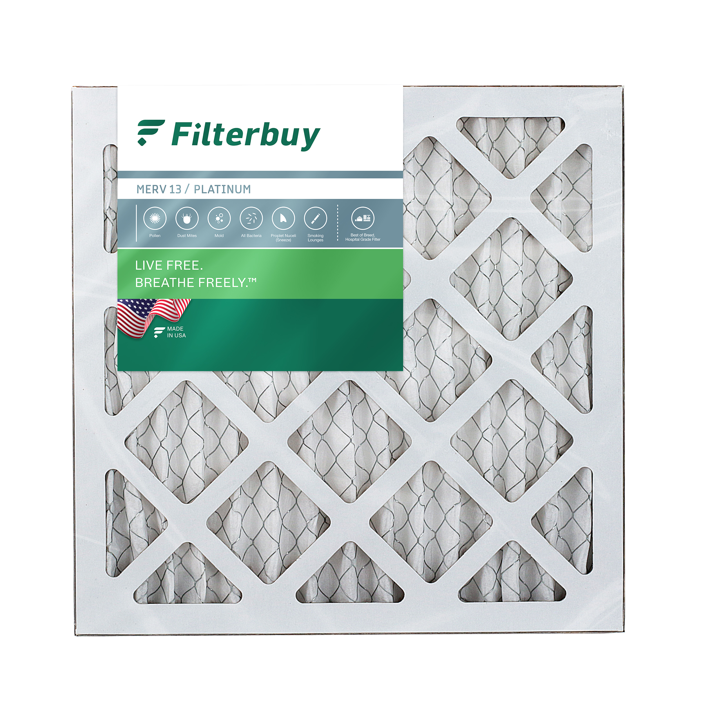 Pleated HVAC AC Furnace Filters FilterBuy 15x25x4 Air Filter MERV 13 6-Pack, Platinum 