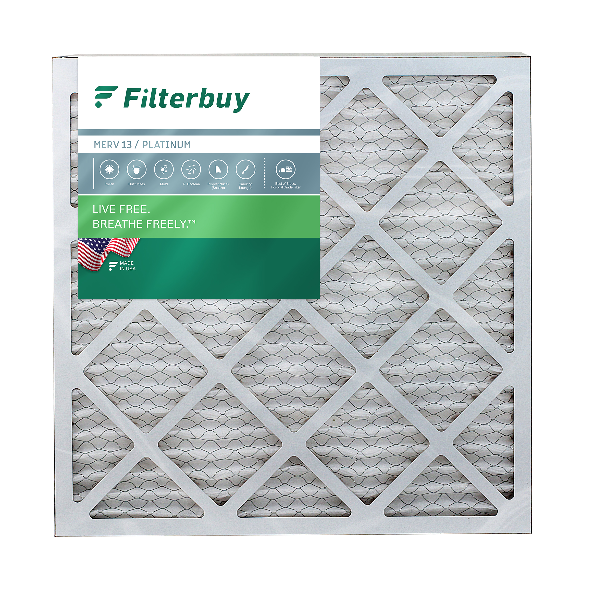 20x25x1 MERV 13 High Efficiency Pleated Home Air Filter ALLERGY RELIEF 12 Pack 