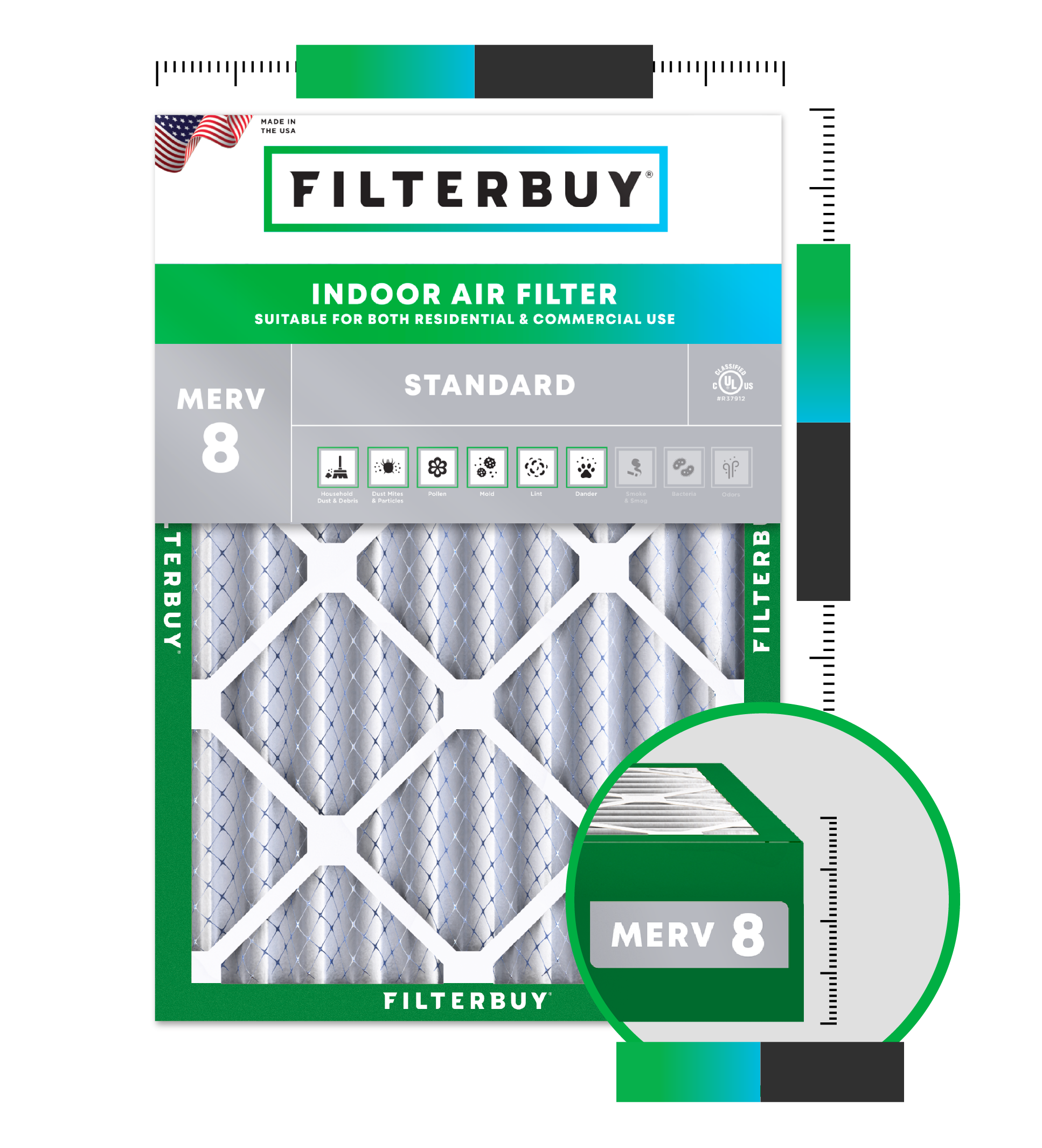 15x25x4 MERV 13 Pleated Air Filter